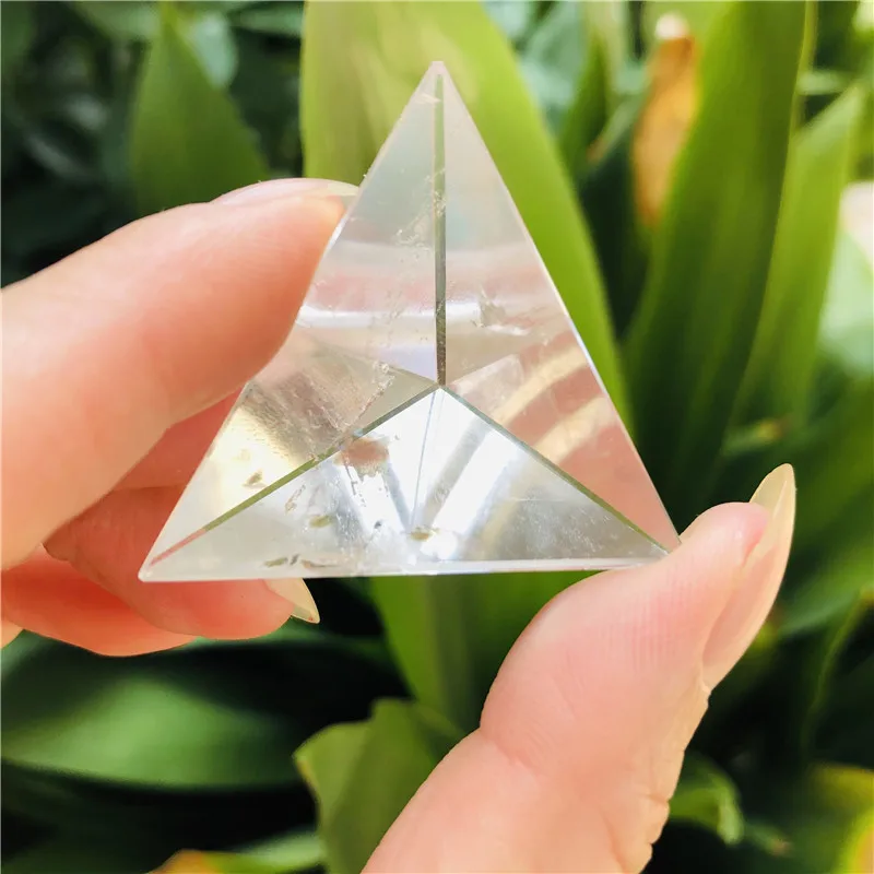 Crystal Pyramídy NAJLEPŠIE Štvorsten Pyramída 4 Tváre 6 Hrany 3 cm Prírodný Jasný Kremeň Pyramídy Reiki Liečenie