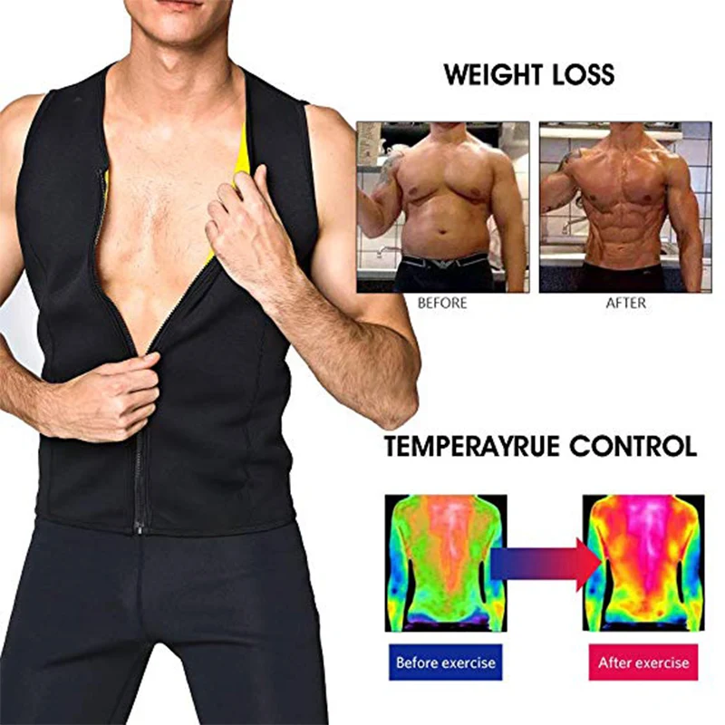 CXZD Mužov Orgán Obrážačka Hot Pot Cvičenie tielko Zoštíhľujúce Neoprénová Vesta pre chudnutie Brucha Fat Burner