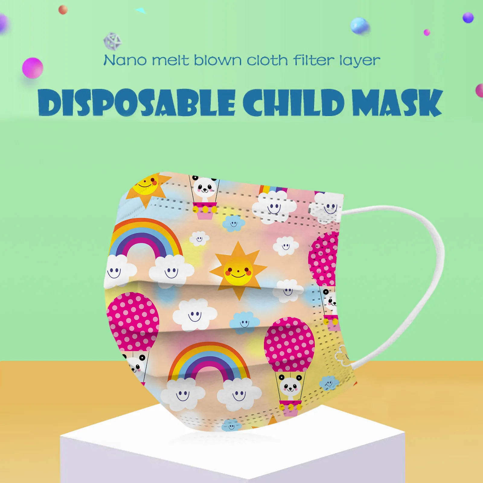 Deti Detí Masku, Jednorazové Masku na Tvár Priemyselné 3Ply Ucho Slučky 50PCS Maska