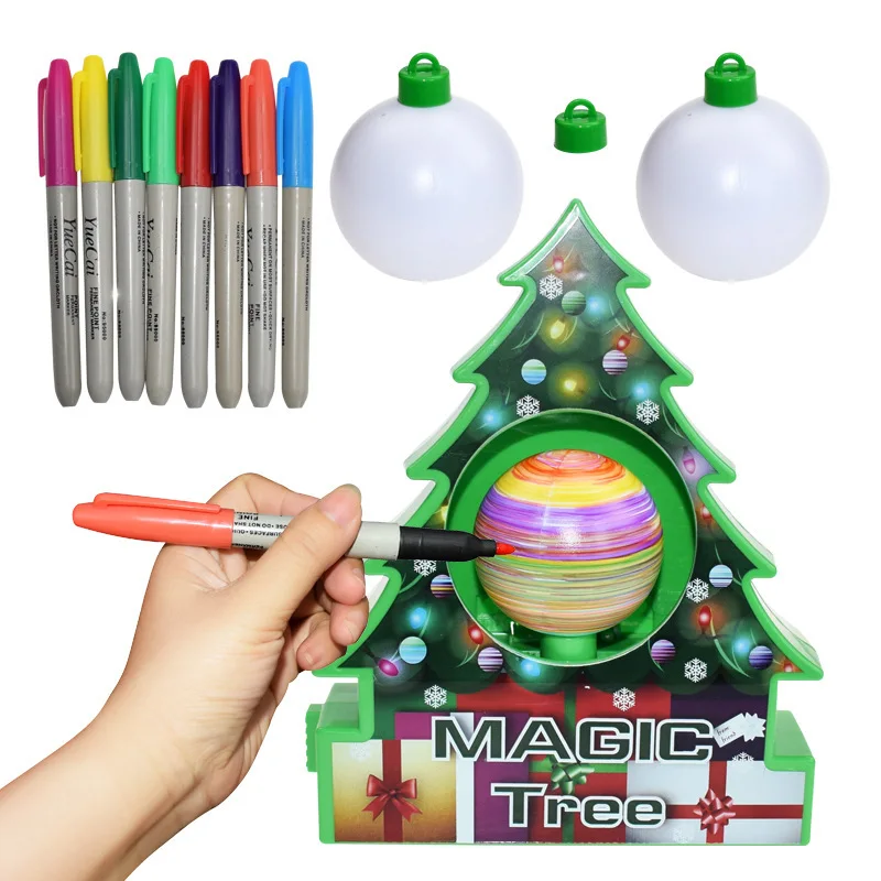 Deti DIY Vianočné Ozdoby Graffiti Vianočný Stromček Magic Tree Elektrické Maľovanie Loptu Darčeky na Nový Rok Darčeky Pre Deti