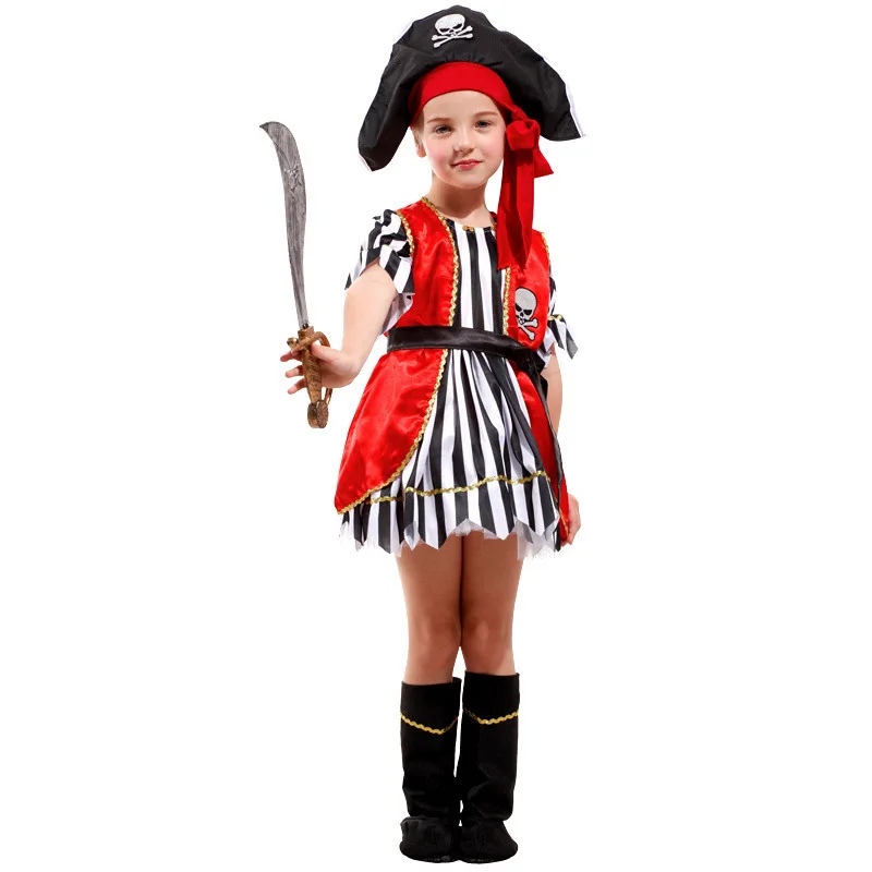 Deti pirátske oblečenie dievčatá chlapec dievča cosplay piráti v karibiku, kapitán jack sparrow halloween kostýmy pre deti zdobiť