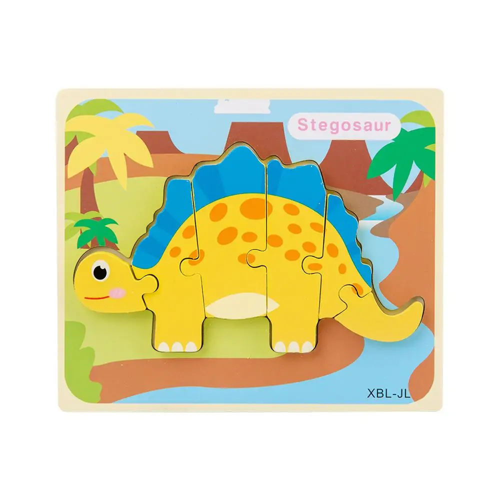 Detské puzzle ploche zmontované dinosaura trojrozmerné puzzle hračka 1 Rok 0ld Dieťa Vývoj Mozgu Zamerať Pozornosť Hra