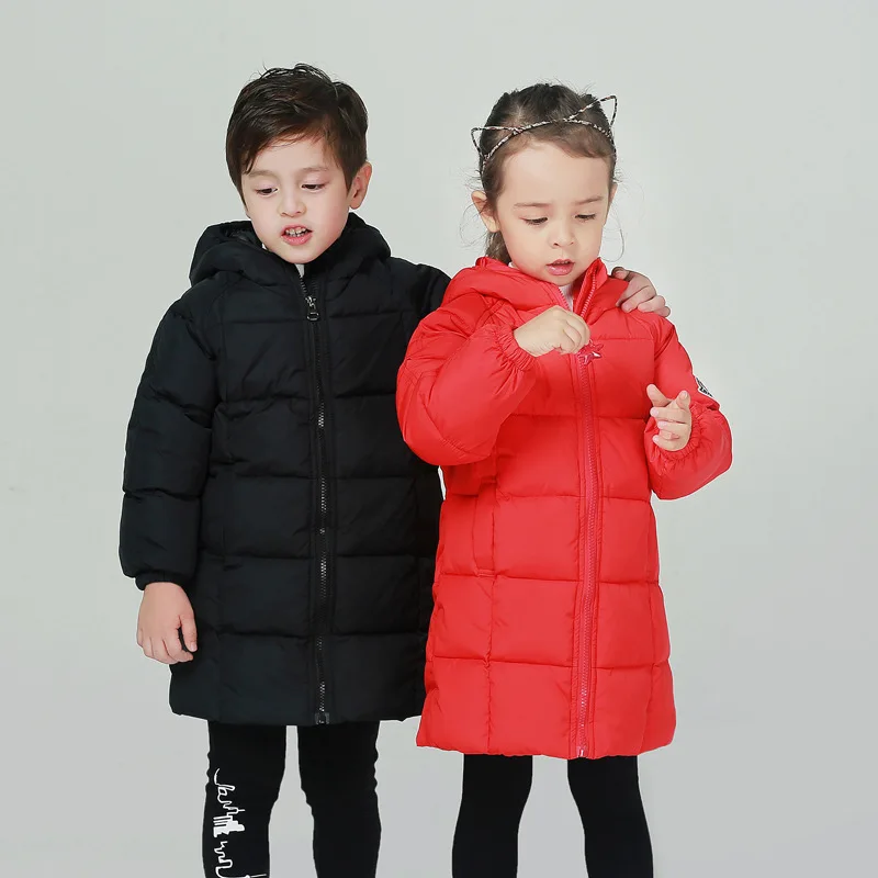 Dieťa Dieťa Zimná páperová Bunda Chlapci Vyšívaný Kabát s Kapucňou Dievča Dlhá Srsť Hrubé Sneží Zimné Oblečenie pre Deti, Oblečenie Pre 1-7Y