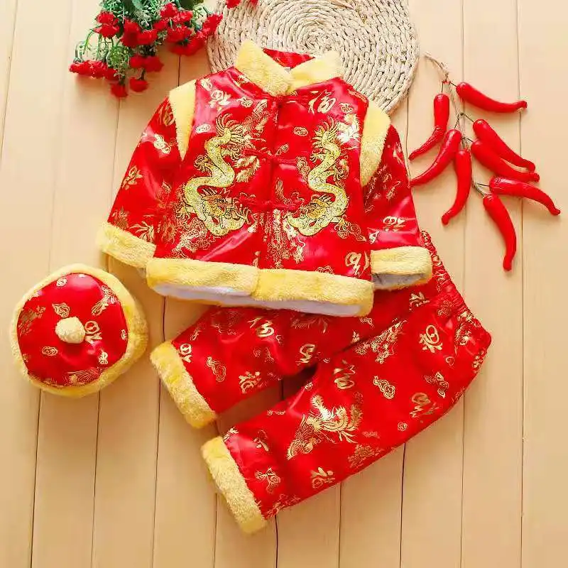 Dieťa Vianočné Vyhovovali Čínsky Nový Rok Oblečenie, Batoľa, Dieťa Chlapec Zimné Čínsky Nový Rok Oblečenie Set