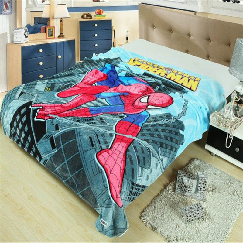 Disney Lilio Steh Spiderman Coral Fleece Oblečenie Letné Prikrývky na Posteľ a Gauč na Spanie Kryt posteľná bielizeň Hodiť Bedsheet pre Deti Chlapcov