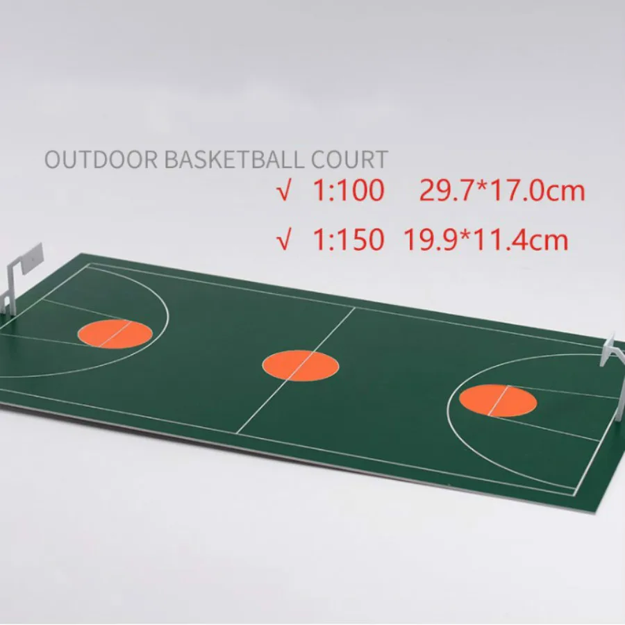 DIY Ručné Architektúry Model Basketbalové Ihrisko V N Rozsahu Vlak Rozloženie Stavebný Dizajn