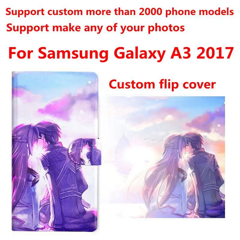 DIY Telefón taška Osobné vlastnú fotografiu, Obrázok PU kožené puzdro flip kryt pre Samsung Galaxy A3 2017