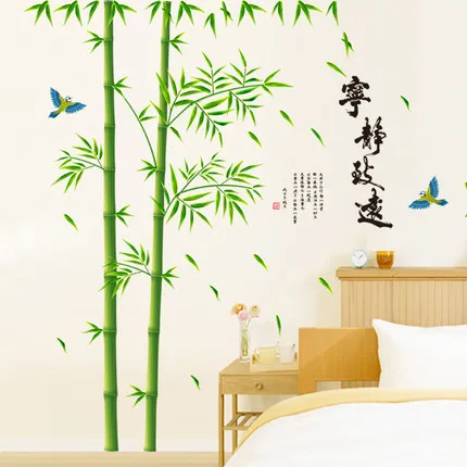 DIY Veľký Čínsky Štýl, Bambusové Lotus Stenu, Nálepky Vintage Poster Rodinný Strom, Kvet Domova Tapety