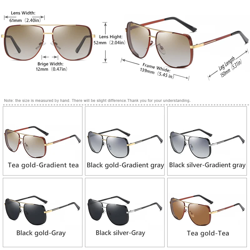 Dizajn značky 2020 Módy v Pohode Nadrozmerné Námestie Gradient šošovky, slnečné Okuliare Polarizované Muži Ženy Jazdy Slnečné Okuliare Oculos De Sol