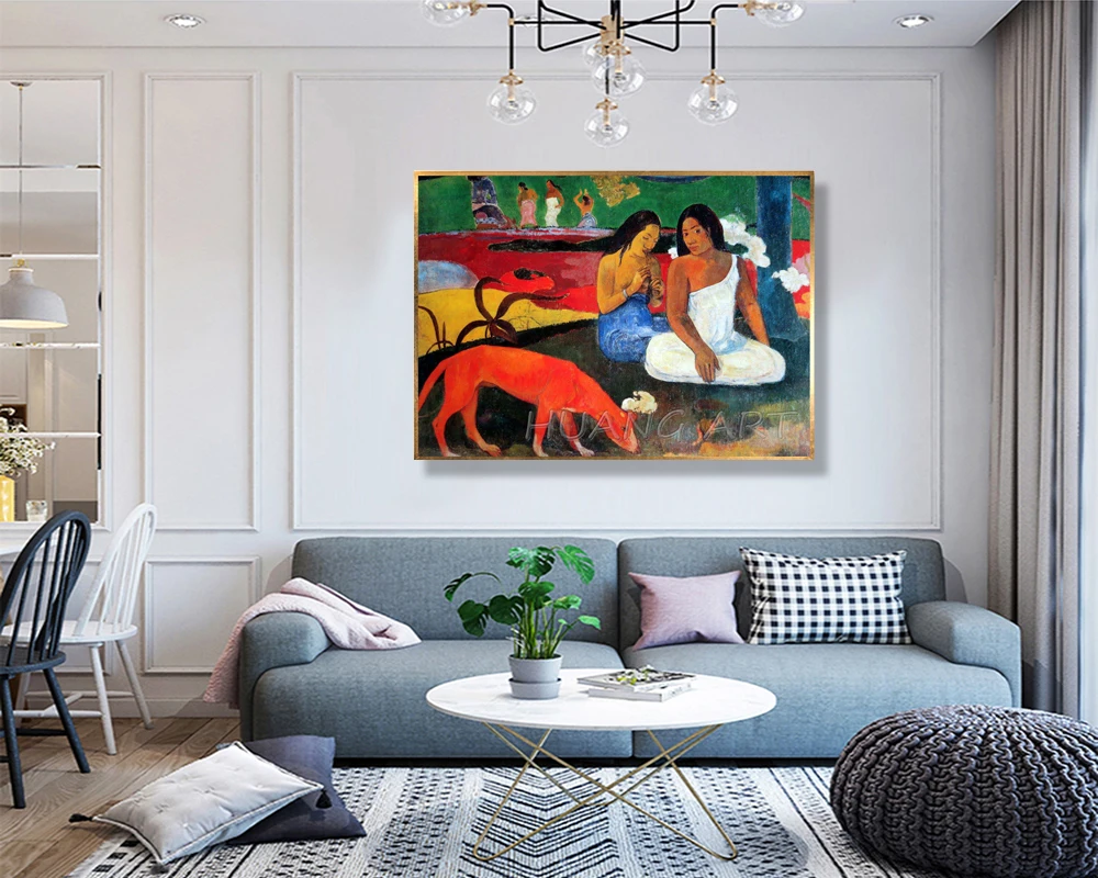 Dojem Obrázok olejomaľba na Obývacia Izba Dekor Čisto Ručne maľované Imitácia olejomaľba na Plátne Paul Gauguin Maľovanie