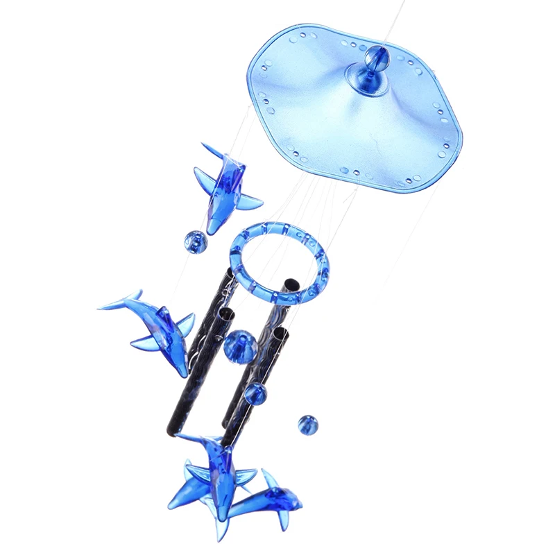 Domov, Záhrada Dekor Blue Dolphin Plastové Crystal 4 Kovové Rúrky Veterné Zvonkohry #76466