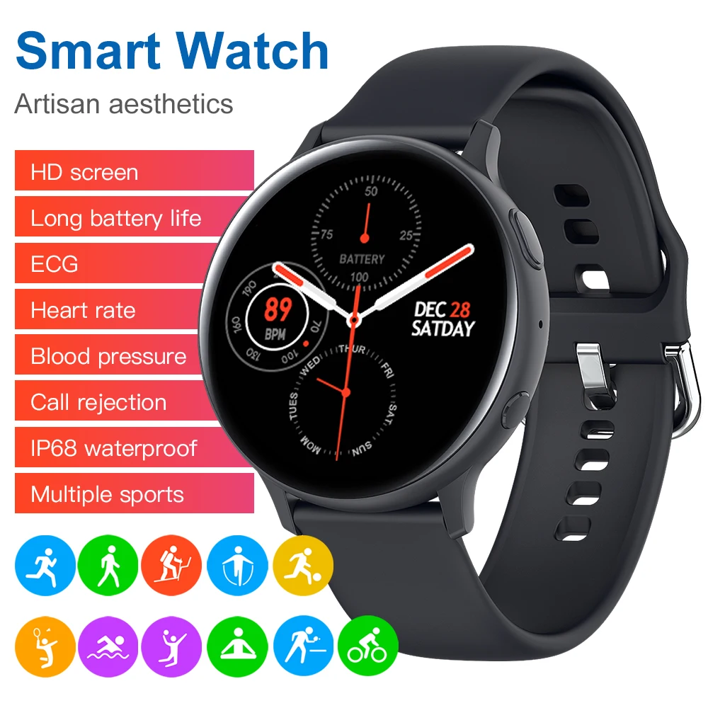 DOOLNNG S20 ip68 Život Nepremokavé Smart Hodinky 2020 ženy, mužov, Pre srdcovú frekvenciu Bluetooth Smartwatch pre