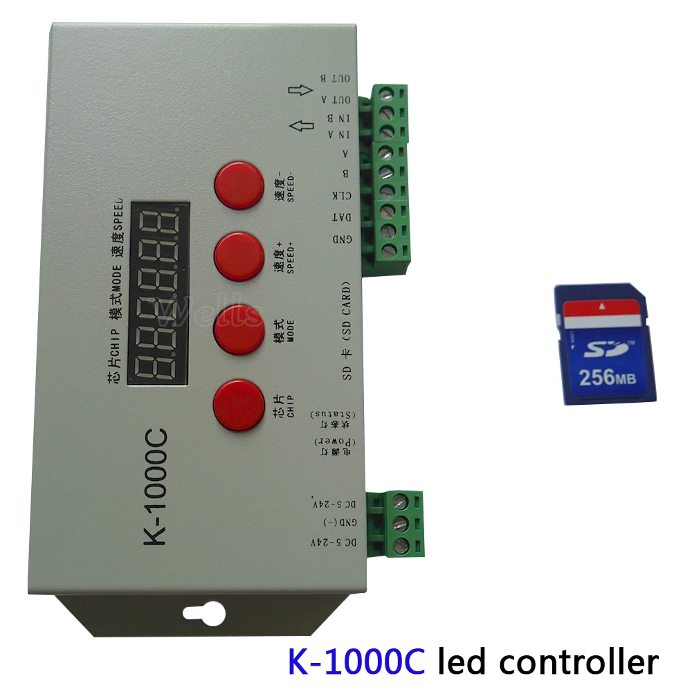 Doprava zadarmo K-1000C (T-1000S Aktualizovaný) radič WS2812B,WS2811,APA102,2813 LED 2048 Pixelov Program Radič DC5-24V