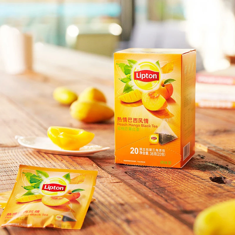 Doprava zdarma 36 g/box Leighton ovocný čaj trojuholník vrecko čaju mango peach čierneho čaju varenie taška čaj.