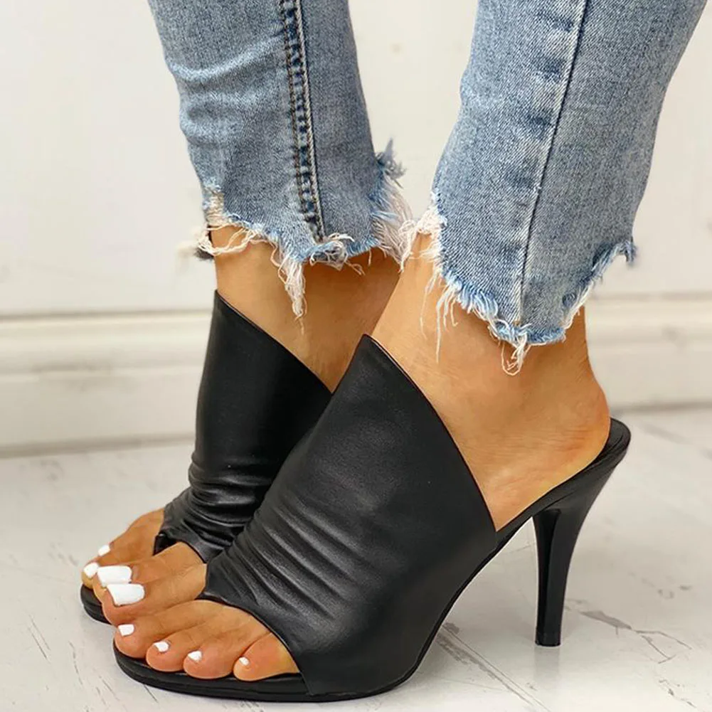 Doratasia vysoké podpätky Veľké veľkosť 43 Flip&Flops Biela Čierna Strana letné sandále, Papuče ženy, Ženské topánky