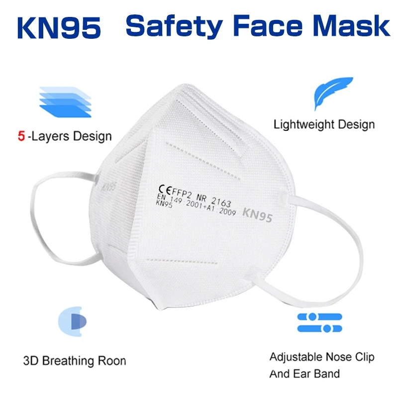 Dospelých KN95 Masky CE Certifikované FFP2 Tváre Masku na Tvár 5 Vrstiev Filtra Ochranné Zdravotnej Starostlivosti 95% Mascarillas Úst Masky Na Tvár