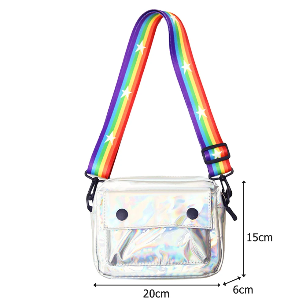 Dospievajúce Dievčatá Módne Laser Holografické Ramenný Messenger Kabelky Ženy Bežné Zips Plastové Wild Jednoduché Crossbody Tašky