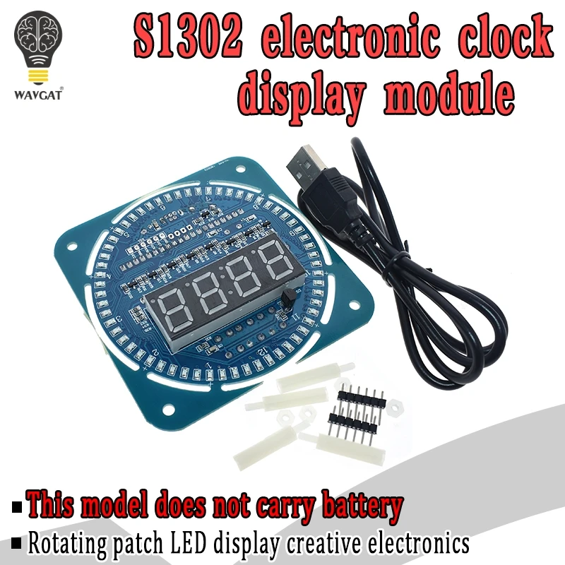 DS1302 Rotujúce Digitálny LED Displej Modul Alarm Elektronické Digitálne Hodiny LED Zobrazenie Teploty 5V