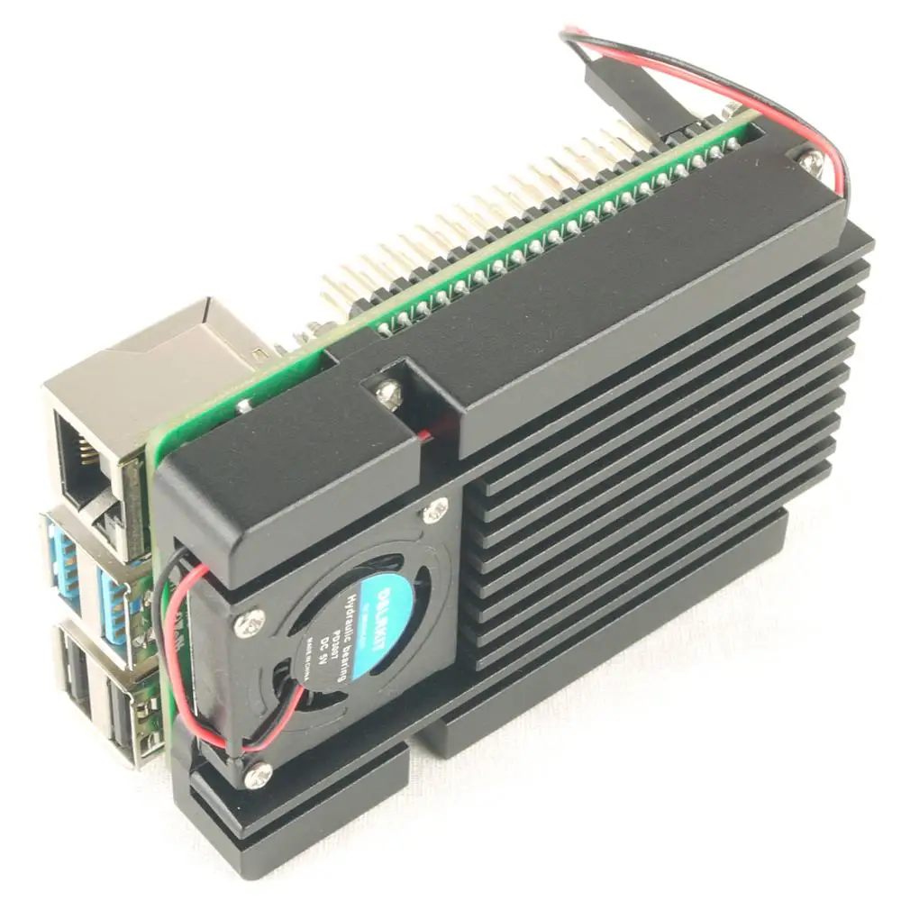 DSLRKIT Chladenie Základňu pre Raspberry Pi 4B Hliníkový Chladič Pokojnej Turbo Ventilátor Ventilátor Chladiča