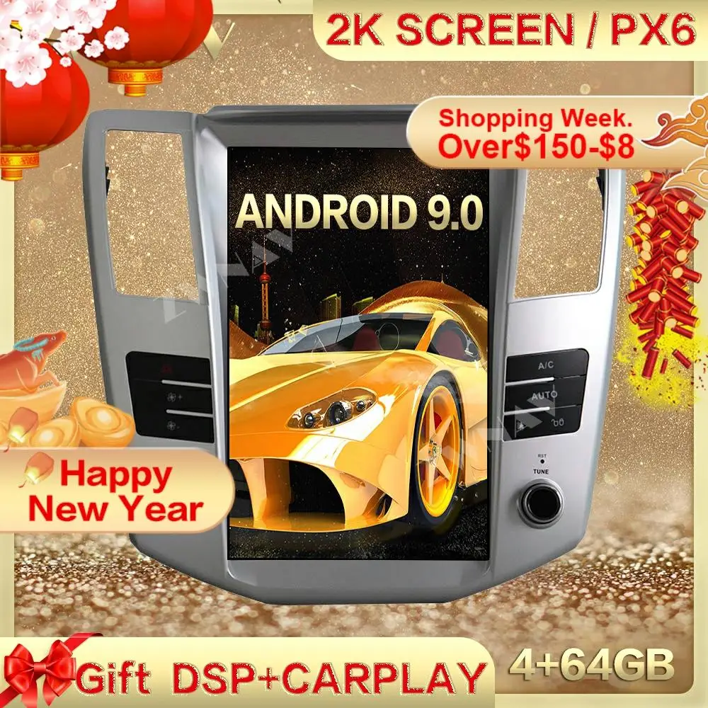 DSP Carplay Tesla obrazovke Android, 9.0 Auto Multimediálny Prehrávač Pre Lexus RX300 RX330 RX350 2004-2007 GPS Rádio Auto stereo vedúci jednotky