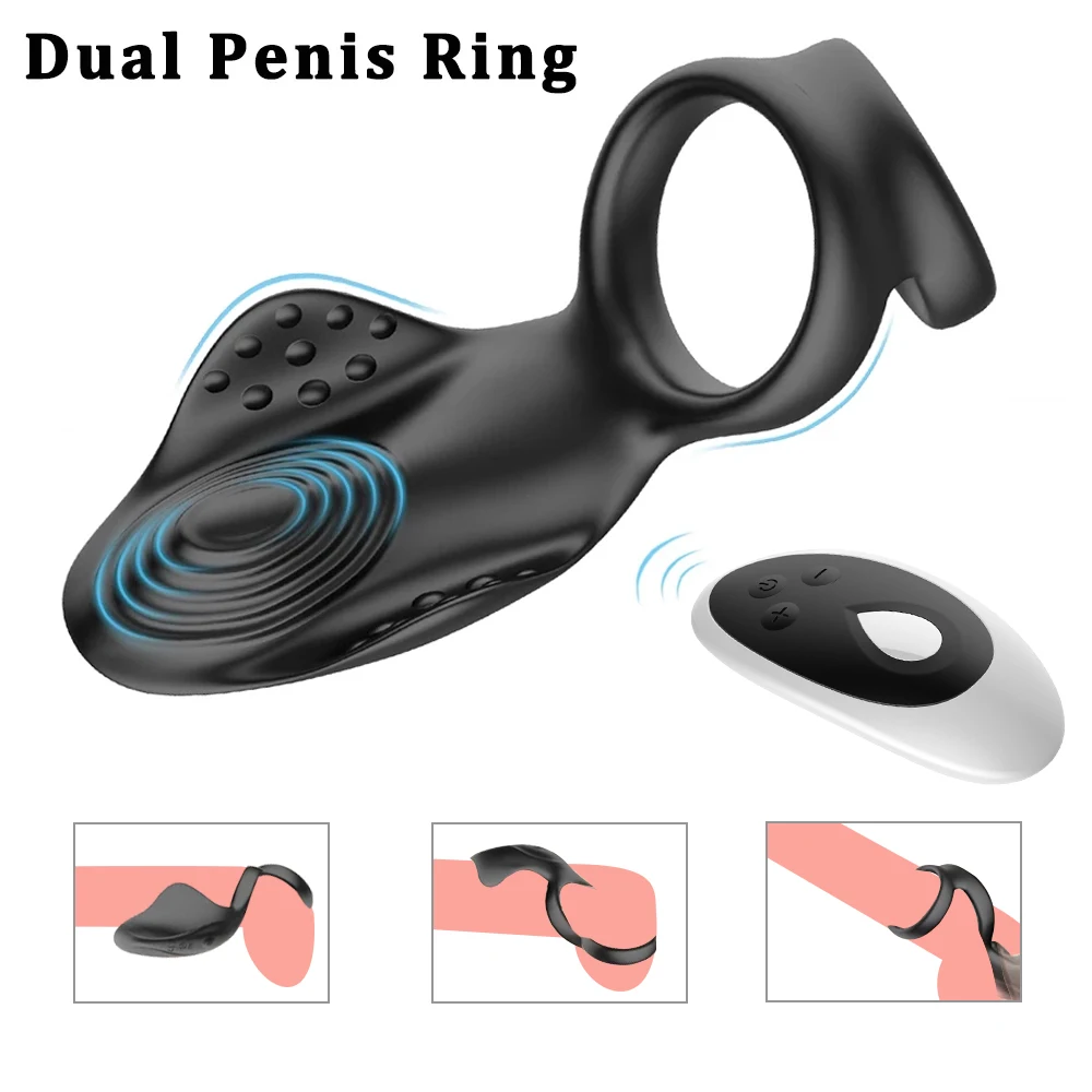 Dual Penis Krúžok Vibraror pre Mužov Mravnosť Pás Penis Masér Automatické Mužov Masturbator Diaľkové Ovládanie Mužskej Prostaty Masér