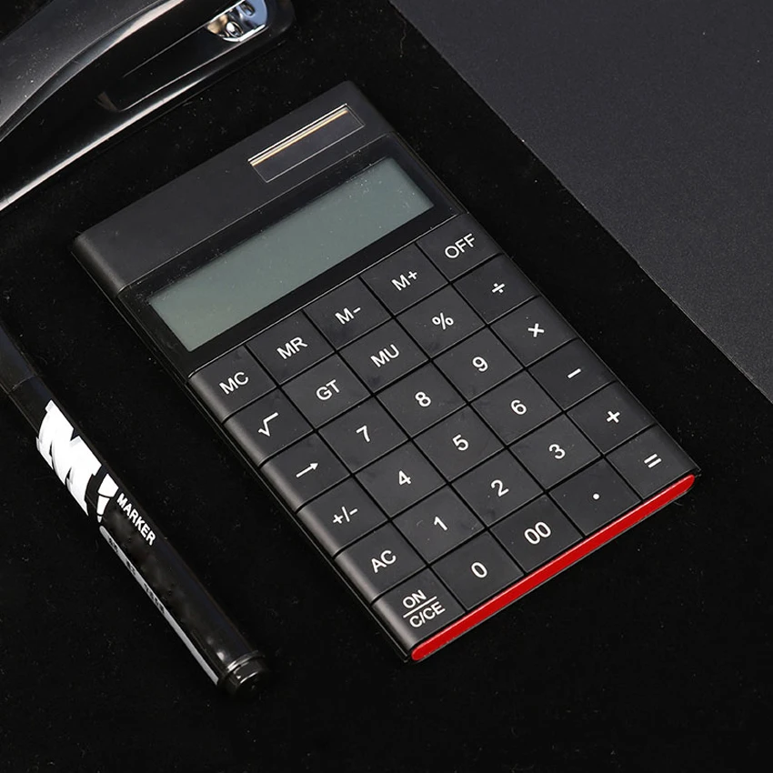 Dual-power tablet kalkulačka, 12-miestny displej / veľký displej / späť klip môže byť upravená / tenký a ľahký kalkulačka pre office