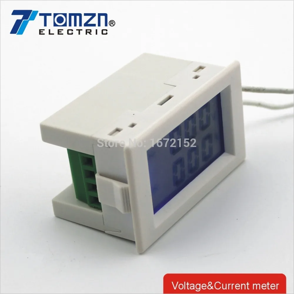 Duálny LCD displej DC Napätia a prúdu meter voltmeter ammeter rozsah DC 0-199.9 V 0-10A Modré podsvietenie