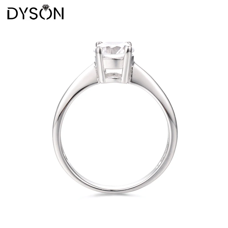 Dyson 925 Sterling Silver Prsteň Zásnubný Kolo Cystal Zirconia Solitaire Prstene Pre Ženy aj Darčeky Výročie Svadby Šperky