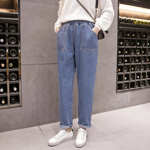 Dámske džínsy 2020 jeseň a v zime novú veľkú veľkosť S-5XL plus velvet žien vysoký pás voľné džínsy ženy