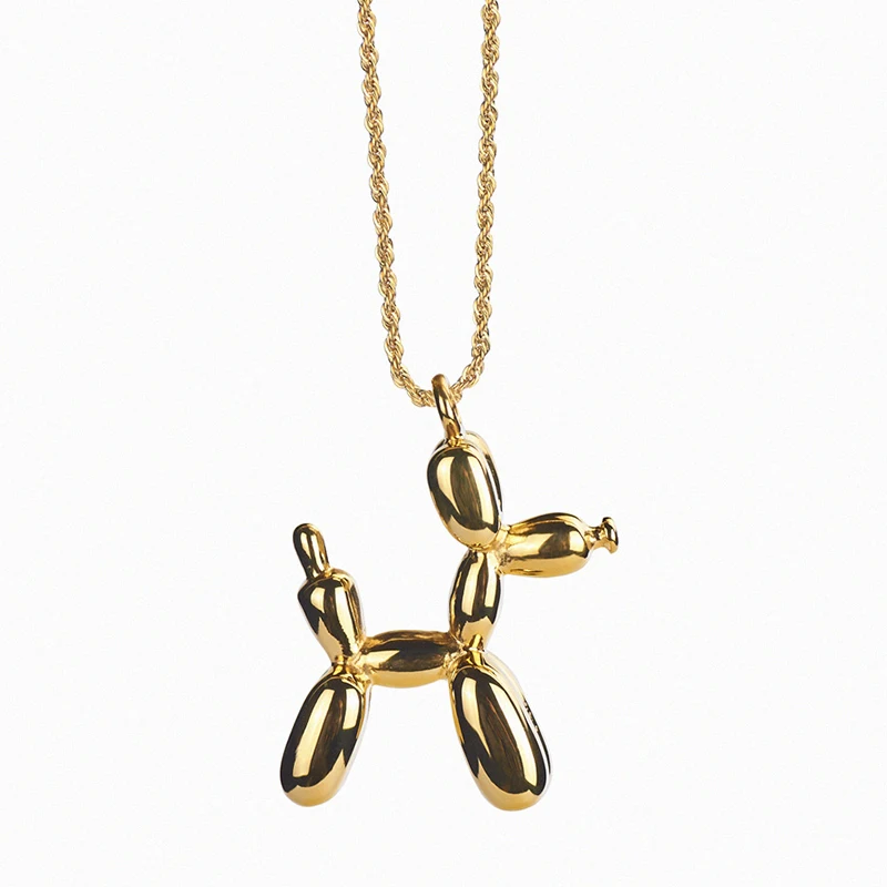 Dámske náhrdelníky Balón psov prívesky z nehrdzavejúcej ocele hip hop náhrdelníky, módne zlata reťazca náhrdelník šperky 2020 veľkoobchod