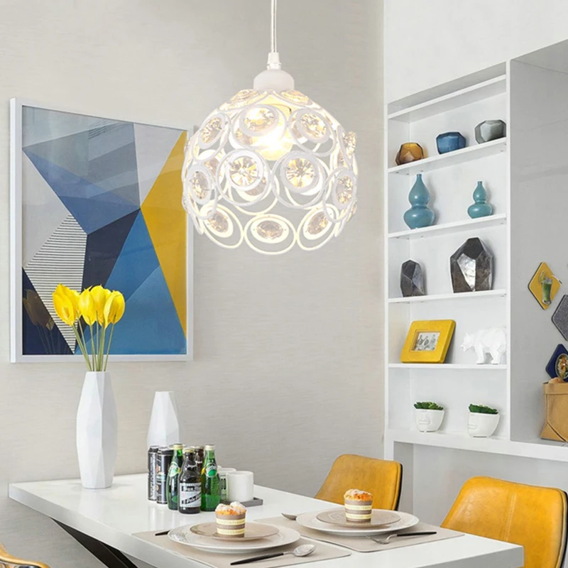 E27 LED Svetiel Prívesok Nordic Moderné Kryštálu Železa Umenie Závesné Lampy, Osvetlenie Kuchyne Obývacia Izba Dekor Zariadenia Domu Dekorácie