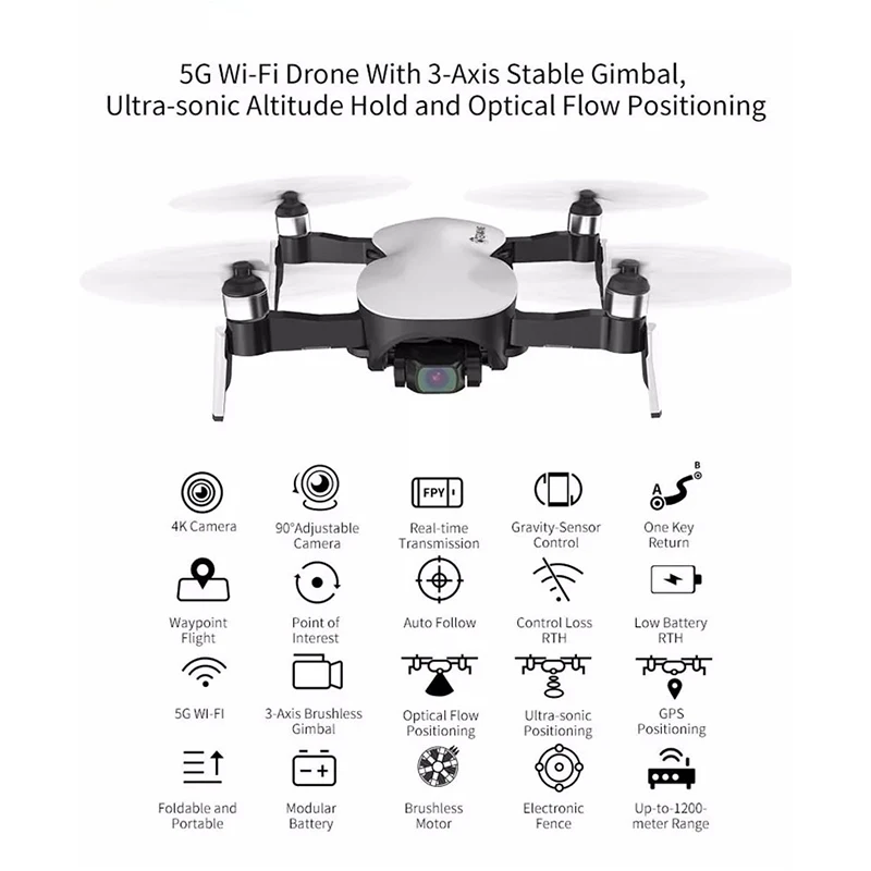Eachine EX4 Fotoaparát Drone 5G WIFI 1KM/3 KM FPV GPS 4K HD Kamera 3-Os Gimbal 25 Minút Čas Letu Taška s RC Quadcopter VS X12