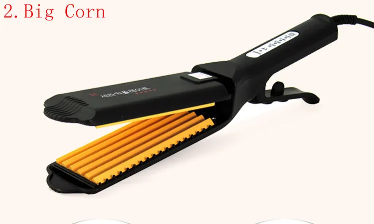 Elektrické závlačky veľkosť Professional hair straightener keramické kukurica hot závlačky rovné vlasy držať rovno klip termostat aniónové