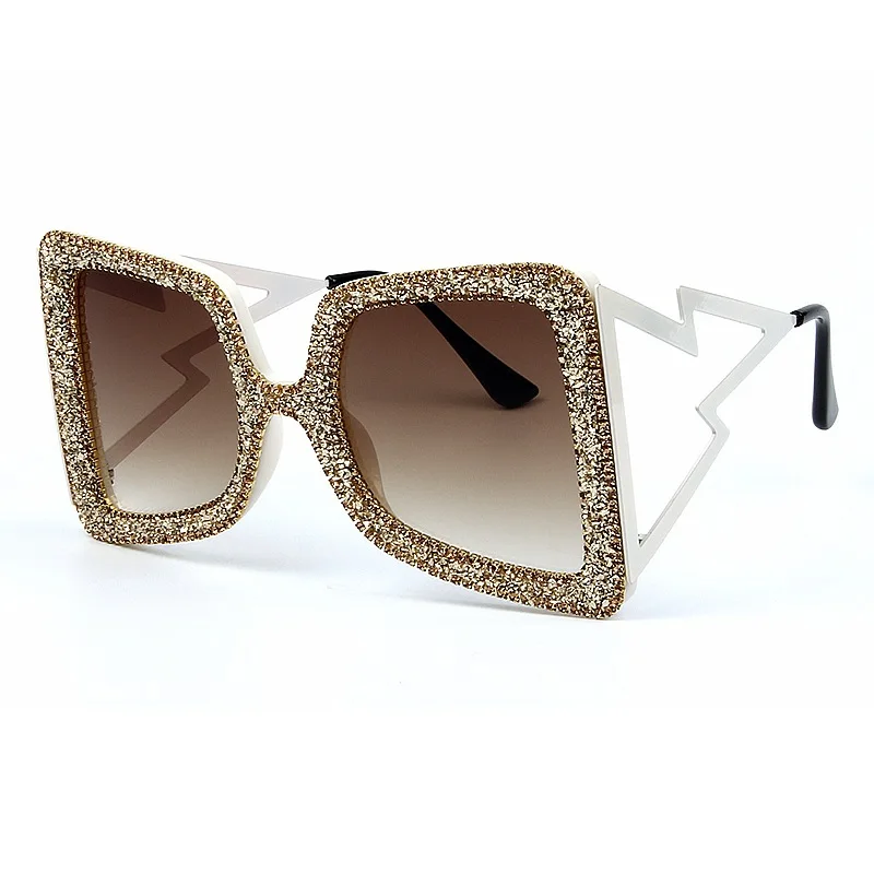 Fashion Square Diamond Crystal slnečné Okuliare Ženy, Luxusné Drahokamu Nadrozmerné Odtiene pre Mužov Retro Okuliare UV400 gafas de sol