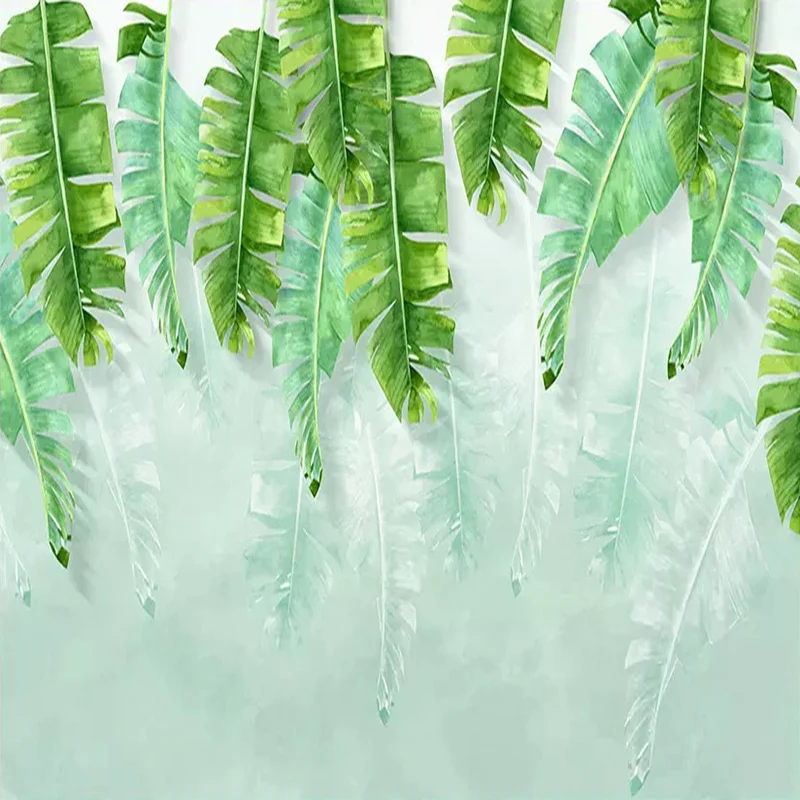 Foto Tapety 3D Zelený Banán Leaf nástenné Maľby Obývacia Izba, Spálňa Domova Stenu Lístkov Pre Steny 3 D Abstraktných De Parede 3D Paisagem