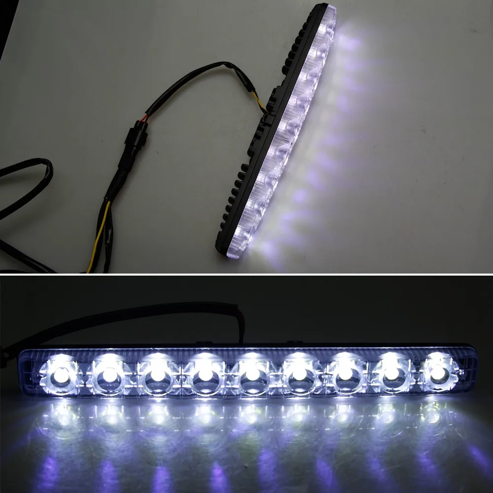 GEETANS Najnovšie 9 LED Denných prevádzkových Svetlo Auto Svetlá Žiarovky DRL Vysoký Výkon Super Svetlé Nepremokavé 12V Univerzálne Pre Všetky Auta CJ