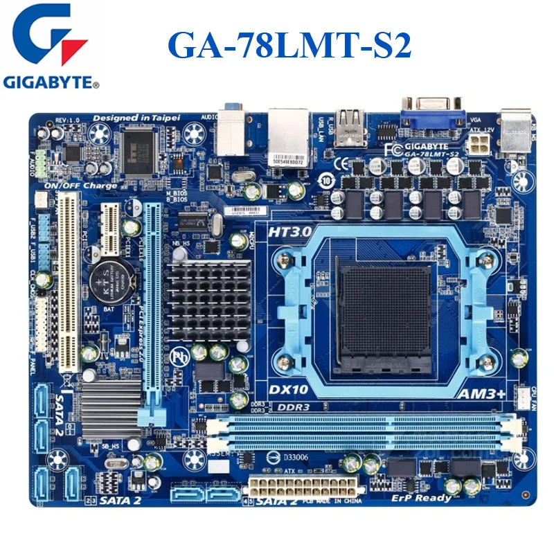 GIGABYTE GA-78LMT-S2 Ploche Dosky 760 G Socket AM3 / AM3+ DDR3 16 G Phenom II/Athlon II Micro ATX UEFI BIOS Pôvodná Používané