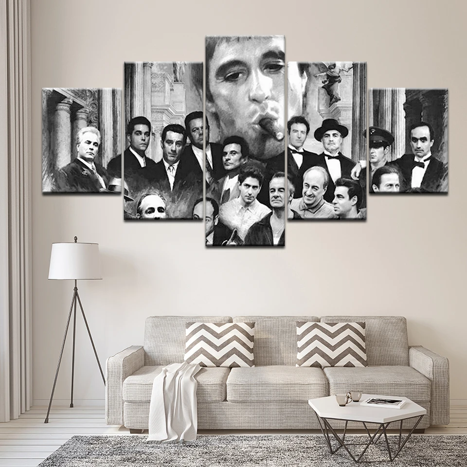 Goodfellas Godfather Scarface Plátno na Maľovanie Sopranistky 5 Kus Umenia Nástenné Maľby pre Plagát Papier Tlač Domova