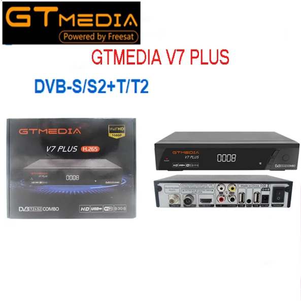 GTmedia V7 Plus Kombinovaný dvb-t2, dvb-s2 Satelitný Prijímač Podpora dvb t2, s2 hevc H. 265 PowerVu Biss Tlačidlo cam Nem Youtube