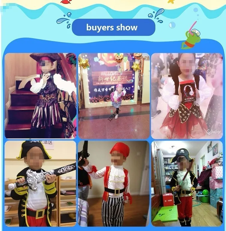 Halloween pirátske kostýmy pre dievčatá tričko deluxe roztomilé dieťa, chlapec, dievča, karneval, deti, piráti z karibiku kostým deti