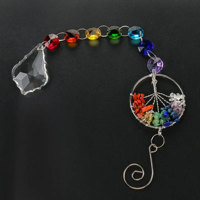 H&D Strom Života Crystal Prism Loptu Suncatcher Rainbow Maker Luster Dekor Čakra Okno Garden Visí Prívesok Ornament