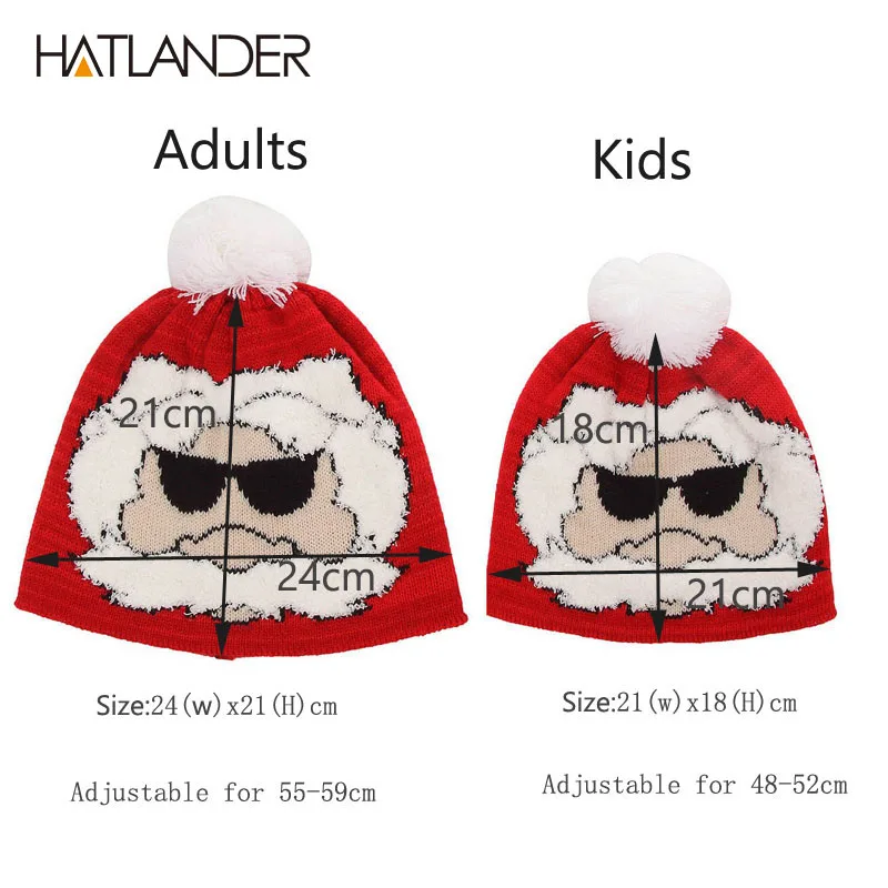 [HATLANDER]Rodič-dieťa Vianočná čiapka zimná háčkovanie pletené čiapky vonkajšie teplú čiapočku muži ženy skullies červená kapoty spp pre deti