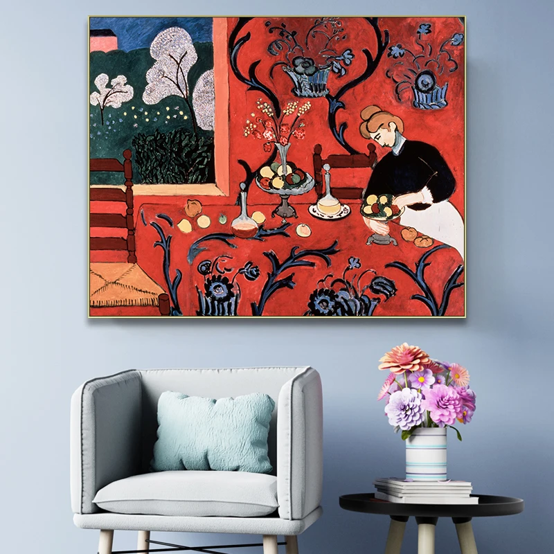 Henri Matisse Červená Klasického Štýlu zátišia Plátno Tlačiť Maľovanie obrázok Plagátu na Stenu Obrázok pre Obývacia Izba Domova Stenu Decor