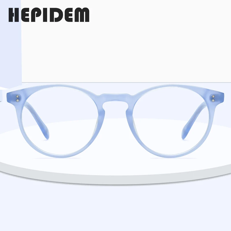 HEPIDEM Acetát Optické Okuliare, Rám Ženy 2020 Nový Vintage Okrúhle Okuliare Mužov Krátkozrakosť, Predpis Okuliarov, Okuliare 9113