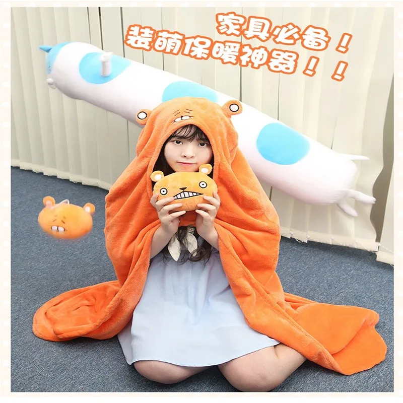 Himouto! Umaru-chan Plášť Anime Doma Umaru Cosplay Kostým Cape Domov s Kapucňou Cape Deka Mäkký Obal Cosplay Handričkou CS14037