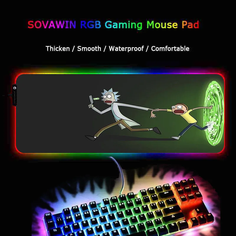 Horúce Anime Morty Hernú Podložku pod Myš, Počítač Mousepad Veľká Podložka pod Myš Hráč RGB Veľké Myši Koberec PC Stôl RGB Mat pre Hranie hier