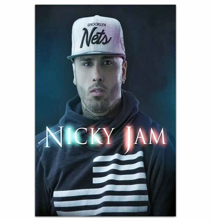 Horúce Nicky Jam Music Spevák Star Hodvábna Tkanina Stene Plagát Art Decor Nálepky Svetlé