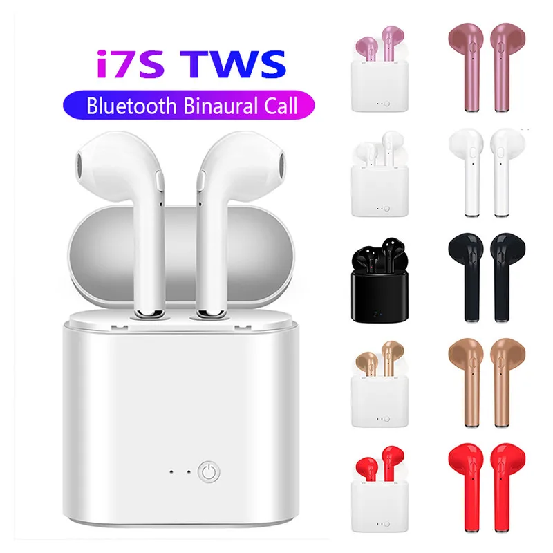 I7s TWS Bluetooth Slúchadlá Stereo Slúchadlá Bluetooth Headset s Nabíjanie box Pod Bezdrôtové Slúchadlá pre iphone xiao slúchadlá