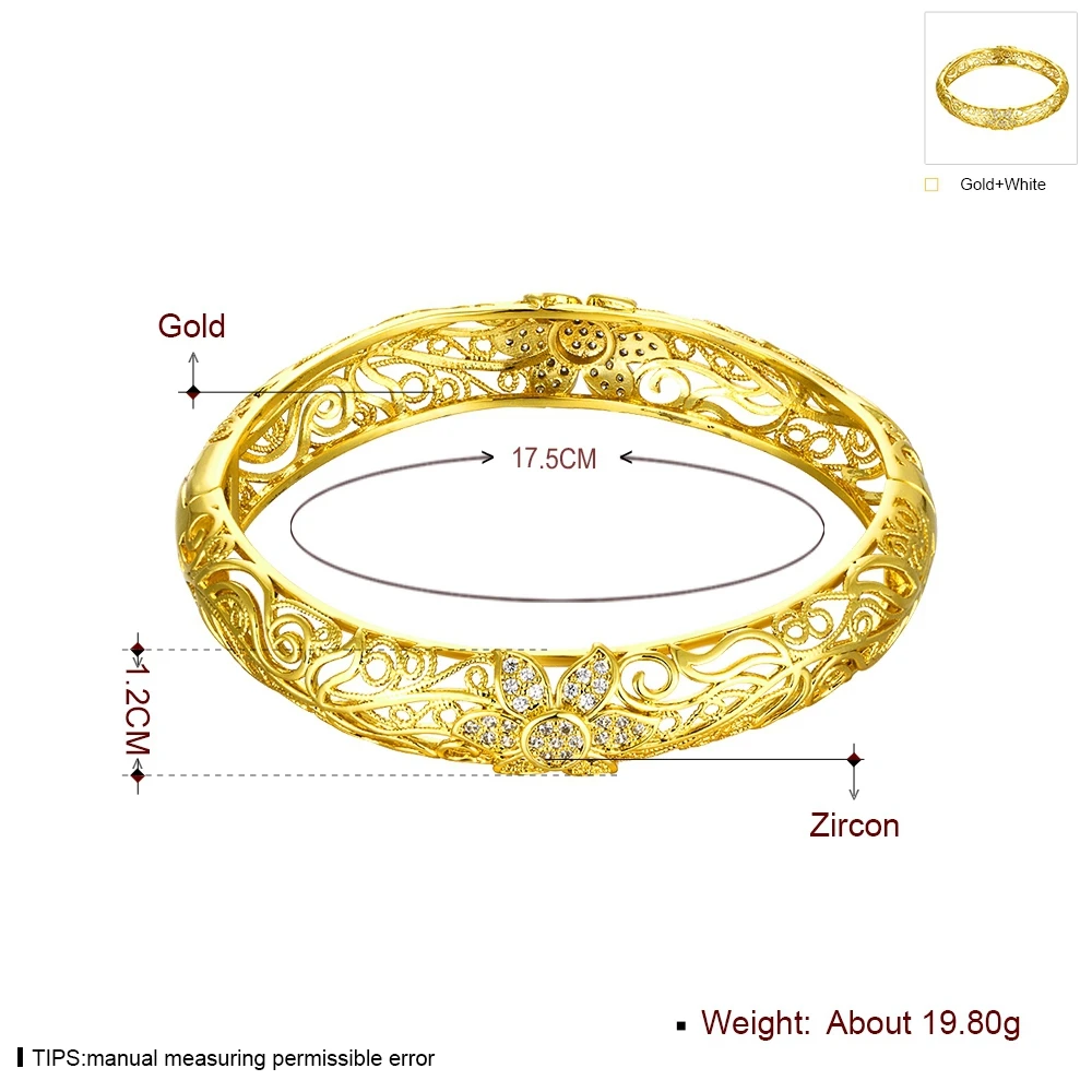 INALIS Ušľachtilý Prívesky Pre Ženy, Luxusné 5A Cubic Zirconia Rezbárstvo Vzor Duté-out zlaté A ružové Zlato Náramok Senior Šperky