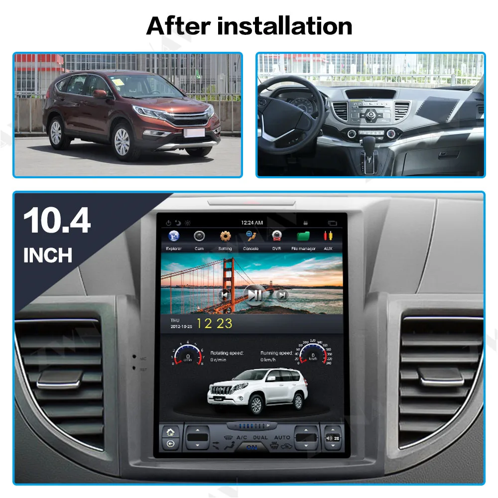 IPS Tesla Štýl obrazovke Android, 9.0 Auto Multimediálny Prehrávač Pre Honda CRV 212-2016 Auta GPS Navi Rádio Auto stereo wifi, BT vedúci jednotky